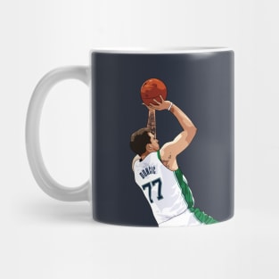 Luka Doncic Shot Above Waist White Qiangy Mug